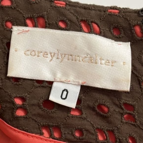 Corey Lynn Calter Eyelet Sleeveless Mini Dress Size 0 - Picture 6 of 7